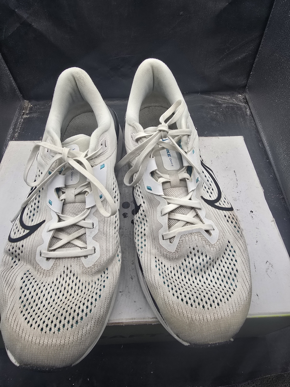 Nike White and Black Athletic Running Shoes